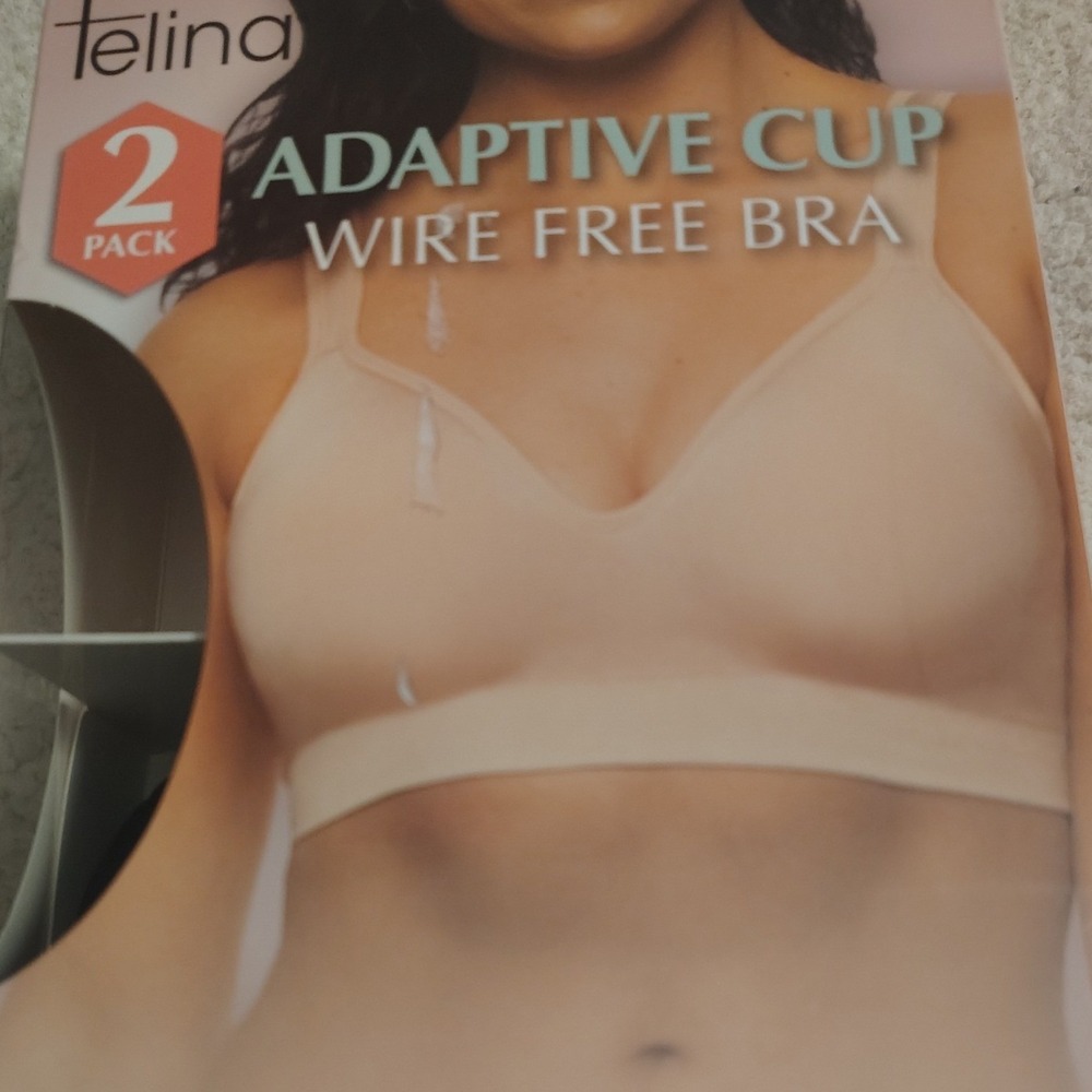 Felina Adaptive Cup Bra 2 Pack Womens 36 Beige New Wire Free C6612 Comfort